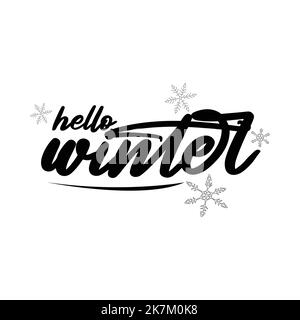 hallo Winter schöne Typografie Illustration, Vektor. Stock Vektor