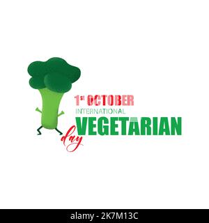 1 Oktober internationale vegetarische Tag Vektor-Illustration. Stock Vektor
