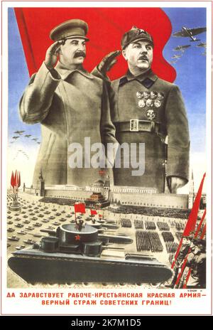 Gustav Klutsis - lang lebe die Arbeiter- und Bauernrote Armee - der treue Hüter der sowjetischen Grenzen! - 1935 Stockfoto