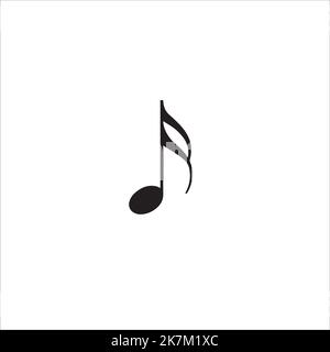 Schwarzes Symbol der Musik Vektor Illustration Logotyp auf weißem isolierten Hintergrund. Stock Vektor
