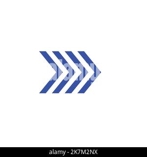 Blaues Pfeilsymbol für Geschwindigkeitszeichen. Stock Vektor