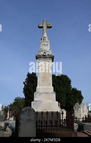 Grab des Richters Richard Annesley Billing QC, der 1882 auf Sylliott Hill, Caulfield, starb, befindet sich auf dem St. Kilda Friedhof Stockfoto