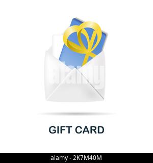 Geschenkkarten-Symbol. 3D Illustration aus der schwarzen freitagskollektion. Creative Gift Card 3D Symbol für Web-Design, Vorlagen, Infografiken und mehr Stock Vektor