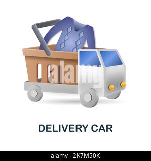 Symbol „Lieferwagen“. 3D Illustration aus der schwarzen freitagskollektion. Creative Delivery Car 3D Symbol für Web-Design, Vorlagen, Infografiken und vieles mehr Stock Vektor