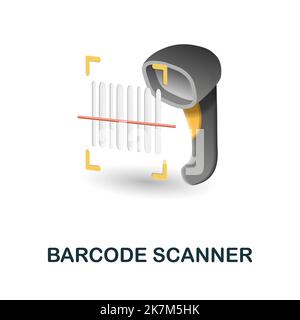 Barcode-Scanner-Symbol. 3D Illustration aus der schwarzen freitagskollektion. Creative Barcode Scanner 3D Symbol für Web-Design, Vorlagen, Infografiken und vieles mehr Stock Vektor