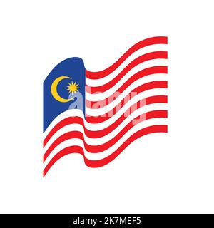 Malaysia Flagge Vektor Symbol Design Illustration Stock Vektor