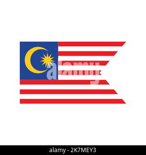 Malaysia Flagge Vektor Symbol Design Illustration Stock Vektor
