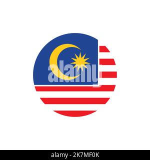 Malaysia Flagge Vektor Symbol Design Illustration Stock Vektor