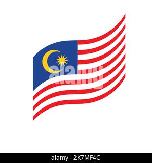Malaysia Flagge Vektor Symbol Design Illustration Stock Vektor