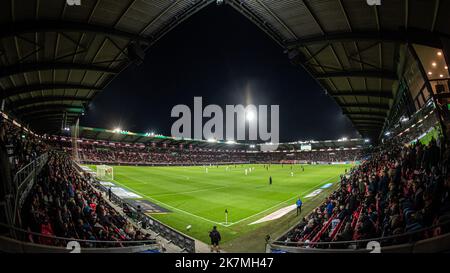 Herning, Dänemark. 16., Oktober 2022. Die MCH Arena, die während des Superliga-Spiels 3F zwischen dem FC Midtjylland und AC Horsens in Herning gesehen wurde. (Foto: Gonzales Photo - Morten Kjaer). Stockfoto