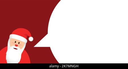 Niedlichen weihnachtsmann Rede Blase rot weihnachtsbanner Stock Vektor