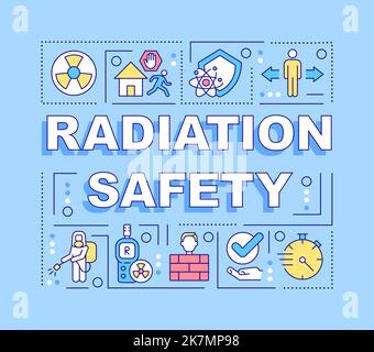 Strahlenschutzwort Konzepte blaues Banner Stock Vektor
