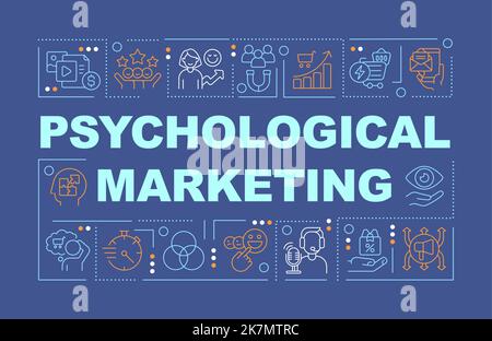 Psychologisches Marketing Wortkonzepte dunkelblaues Banner Stock Vektor