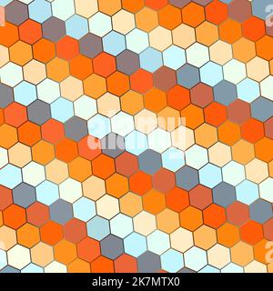 Geometrie Hexagon Wand Textur Hintergrund mehrfarbige Wabenmuster Tapete Stockfoto