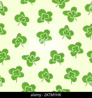 Nahtlose Textur Leaf Kleeblätter Symbol des Glücks St.. Patrick's Day Vektorgrafik Stock Vektor