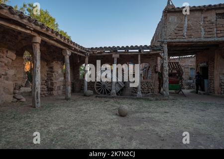 Das Territorio artlanza Museum einer echten Altstadt in Spanien. Stockfoto