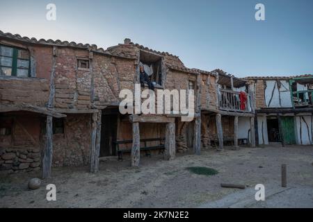 Das Territorio artlanza Museum einer echten Altstadt in Spanien. Stockfoto