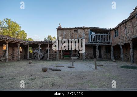 Das Territorio artlanza Museum einer echten Altstadt in Spanien. Stockfoto