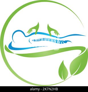 Orthopädie, Physiotherapie, Massage, Chiropraktiker, Logo, Hintergrund Stock Vektor