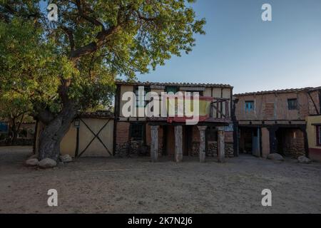 Das Territorio artlanza Museum einer echten Altstadt in Spanien. Stockfoto