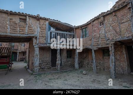 Das Territorio artlanza Museum einer echten Altstadt in Spanien. Stockfoto