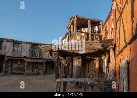 Das Territorio artlanza Museum einer echten Altstadt in Spanien. Stockfoto