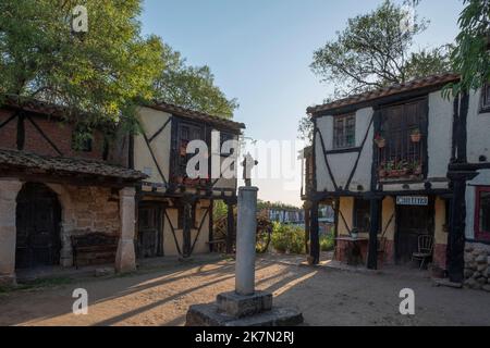 Das Territorio artlanza Museum einer echten Altstadt in Spanien. Stockfoto