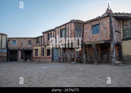 Das Territorio artlanza Museum einer echten Altstadt in Spanien. Stockfoto