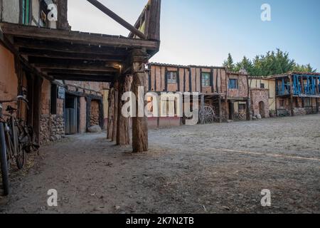 Das Territorio artlanza Museum einer echten Altstadt in Spanien. Stockfoto