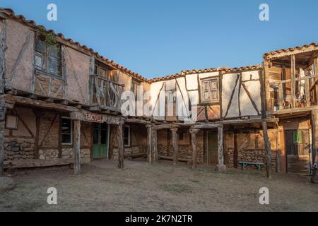 Das Territorio artlanza Museum einer echten Altstadt in Spanien. Stockfoto