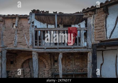 Das Territorio artlanza Museum einer echten Altstadt in Spanien. Stockfoto