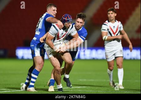 Doncaster, England - 17.. Oktober 2022 - Rugby League World Cup Frankreich gegen Griechenland im Eco-Power Stadium, Doncaster, Großbritannien - Stockfoto