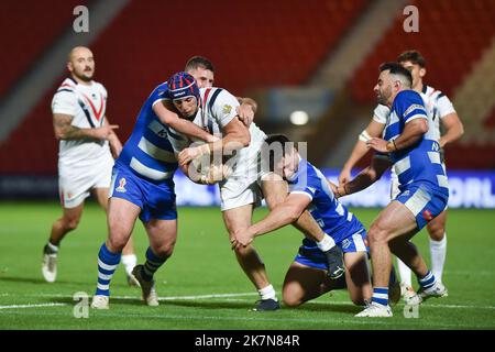 Doncaster, England - 17.. Oktober 2022 - Rugby League World Cup Frankreich gegen Griechenland im Eco-Power Stadium, Doncaster, Großbritannien - Stockfoto