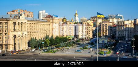 Kiew, Ukraine - Juli 06, 2018 - Maidan Nesaleschnosti (Platz der Unabhängigkeit) im historischen Zentrum von Kiew auf Khreshchatyk Straße ist die Tradit Stockfoto