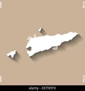 Ost-Timor Vektor Landkarte Silhouette Stock Vektor