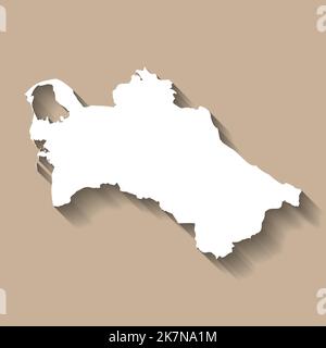 Turkmenistan Vektor Landkarte Silhouette Stock Vektor