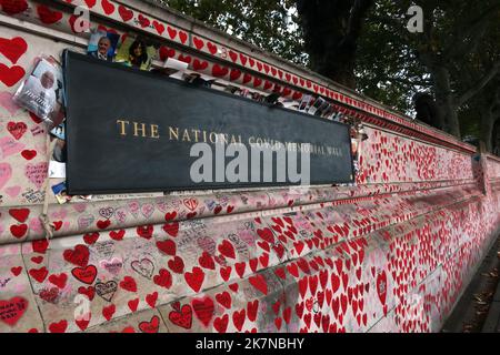 National Covid Memorial Wall, Nordflügel, Lambeth Palace Rd, London, England, GROSSBRITANNIEN, SE1 3FT Stockfoto