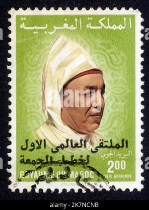 Timbre oblitéré Royaume du Maroc, Poste aérienne, 2,00 Stockfoto