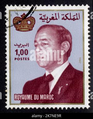 Timbre oblitéré Royaume du Maroc, Postes, 1,00, 1982 Stockfoto