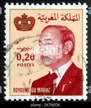 Timbre oblitéré Royaume du Maroc, Postes, 0,20, 1981 Stockfoto