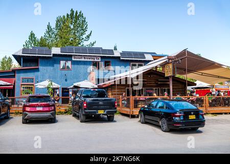 Denali Brewing Company; Talkeetna, kleine Kunsthandwerkergemeinde & Staging Area für über 1.000 Kletterer pro Jahr, die Denali versuchen; Talkeetna; Alaska; USA Stockfoto