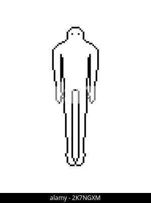 Ghost Pixel Art. 8 Bit menschliches Phantom. Verpixelte Spook Vector-Illustration Stock Vektor