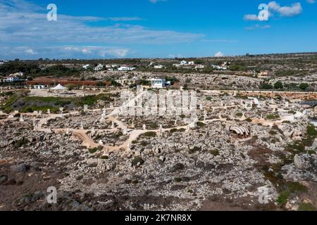 Luftaufnahme des Ayia Napa Sculpture Parks, Zypern Stockfoto