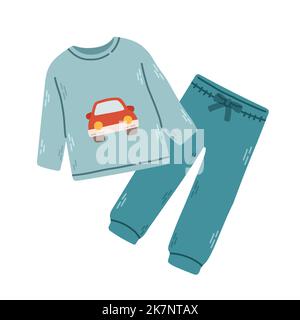 Schlafanzug für Jungen Pyjama, Nachthemd, Schlafanzug, isolierte Vektor eps 10 Stock Vektor