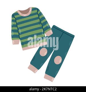 Schlafanzug für Jungen Pyjama, Nachthemd, Schlafanzug, isolierte Vektor eps 10 Stock Vektor