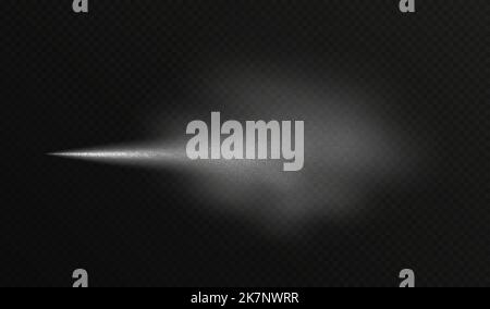 Wasserstrahleffekt, realistischer Kosmetiknebel, transparenter Zerstäuber-Spritzer. Stock Vektor