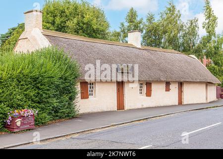 The Robert Burns Birthplace Museum, Burns Cottage, der Geburtsort des Dichters Robert (Rabbie) Burns, Alloway, South Ayrshire, Schottland, Großbritannien im Jahr 1759 Stockfoto