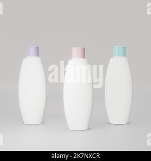 Kosmetische Lotion Flasche Mockup 3D Rendering Bild Stockfoto