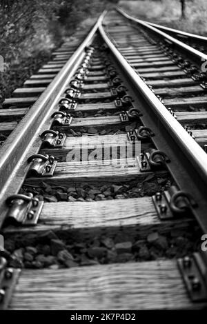 Nahaufnahme der Old Railroad Tracks Stockfoto