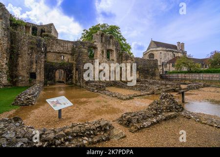 Wolvesey Castle, auch bekannt als The Old Bishop’s Palace, Winchester, Hampshire, England, Großbritannien Stockfoto